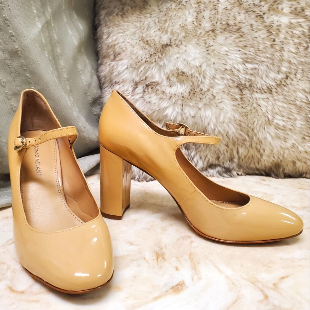 Antonio Melani Nude Patent Leather Heels